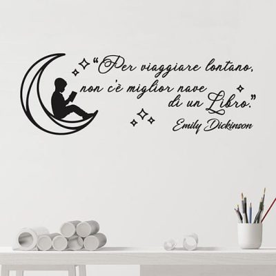 Adesivi murali frasi sui libri wall stickers
