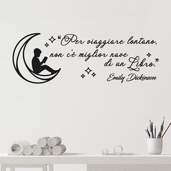 Adesivi murali frasi sui libri wall stickers