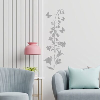 Fiori verticali stickers murali stilizzati