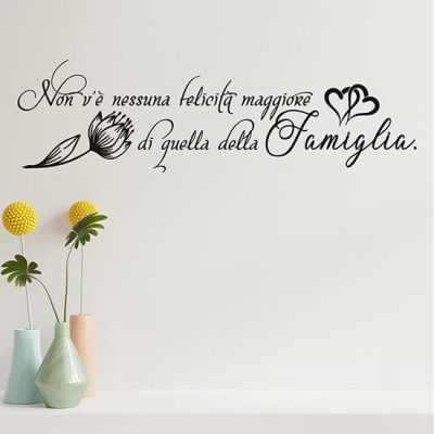 Frase adesiva da parete sulla famiglia