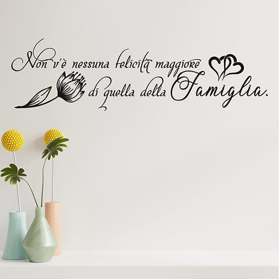 Frase adesiva da parete sulla famiglia