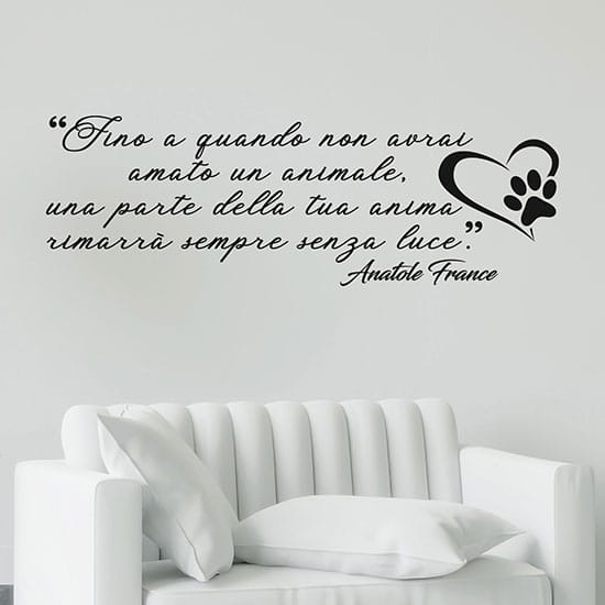 Scritte adesive da parete sugli animali