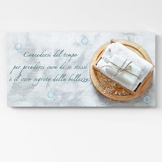 Stampa su tela moderna per bagno quadro con frase