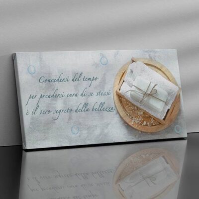 Stampa su tela moderna per bagno, quadro con scritta