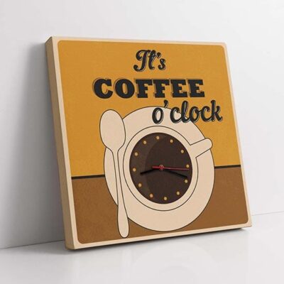 Orologio da muro coffee bar vintage su tela