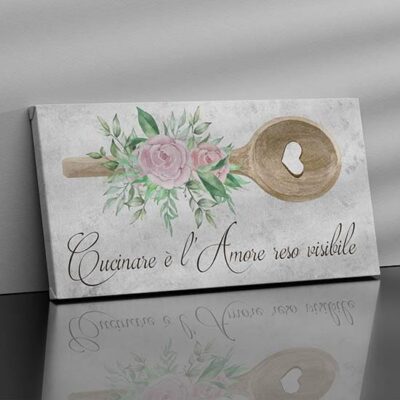 Quadro cucina in stile shabby chic con frase