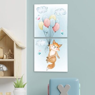 Stampe su tela moderne per bambini 2 quadretti