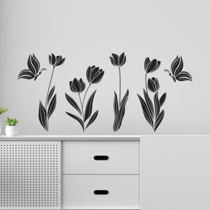 Stickers murali fiori e farfalle wall art