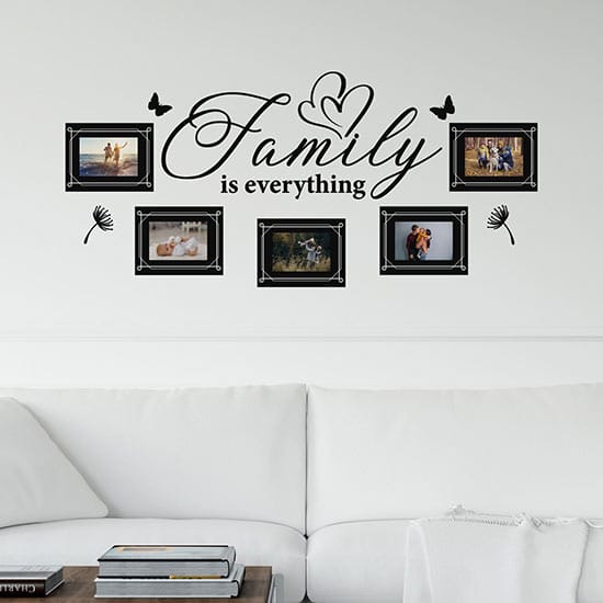 Adesivi murali famiglia con cornici foto