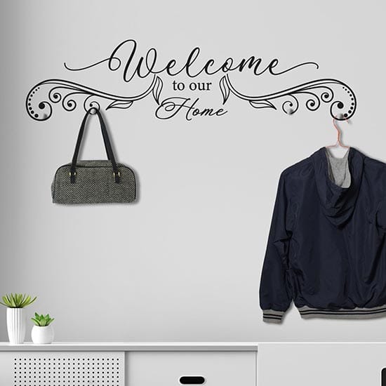 Appendiabiti welcome adesivo murale