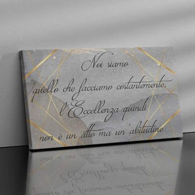 Quadro moderno con citazione di Aristotele su tela