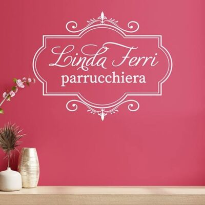 Adesivi da parete personalizzati con testo e nome azienda