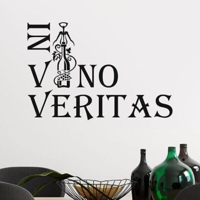 Adesivi murali con scritte sul vino per cucina