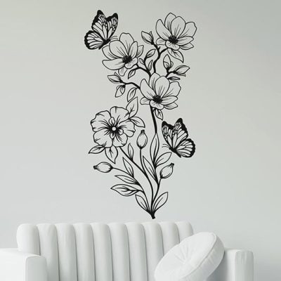 Adesivi da muro fiori verticali decorazioni