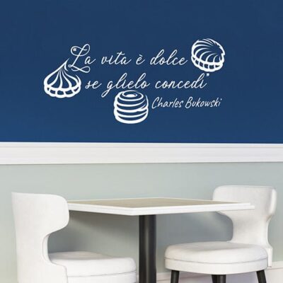 Frase adesiva da parete sui dolci stickers cucina