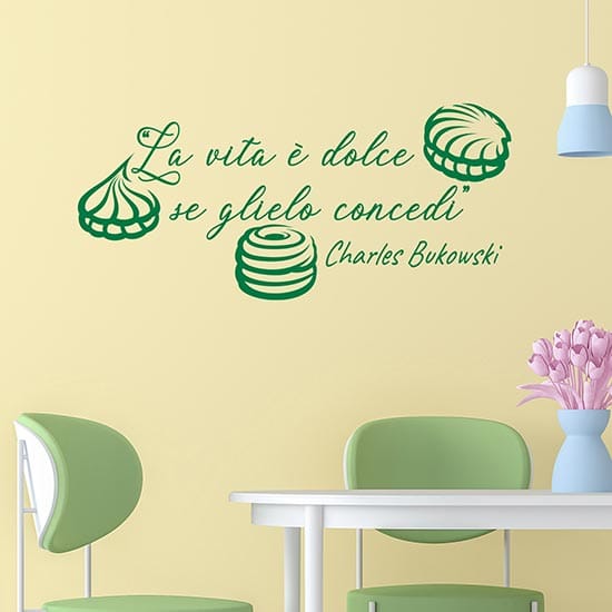 Frase adesiva da parete sui dolci