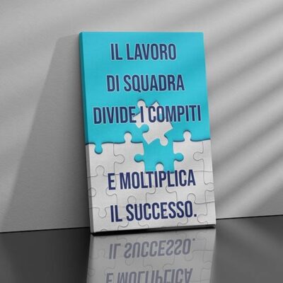 Quadro moderno ufficio con frase motivazionale su tela