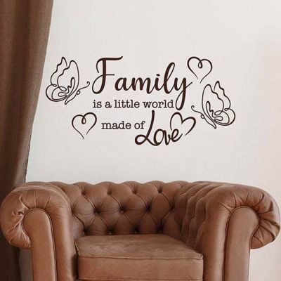Adesivi murali famiglia scritte decorative wall stickers