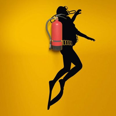 Adesivo da parete sub per estintore