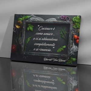 Quadro cucina con frase su tela