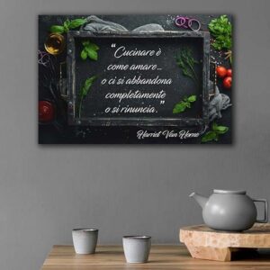 Quadro cucina con frase su tela moderna