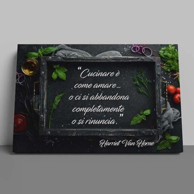 Quadro cucina con frase su tela per arredare