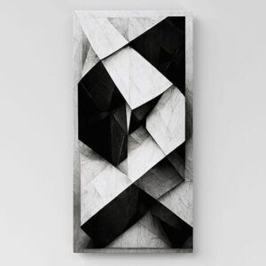 Stampa su tela quadro astratto verticale bianco e nero