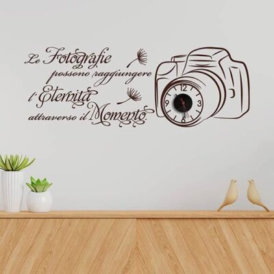 Orologio da parete con frase fotografia decorazione adesiva