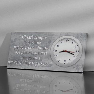 Quadro orologio da parete personalizzato con frase