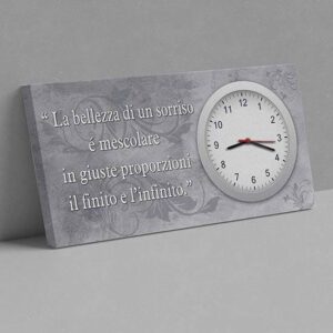 Quadro orologio da parete personalizzato con la tua frase
