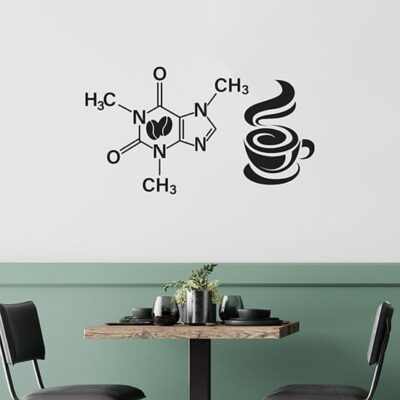 Stickers murali formula della caffeina adesivi per cucina