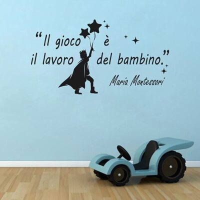 Frase adesiva da muro Maria Montessori stickers per bambini