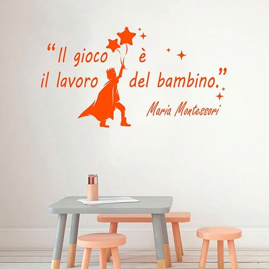 Frase adesiva da muro Maria Montessori