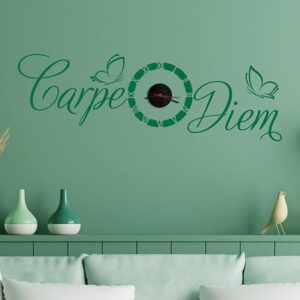 Orologio da muro carpe diem scritte adesive