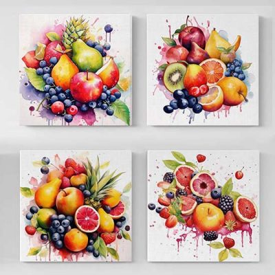 Quadri cucina con frutta su tela arte moderna