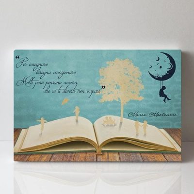 Quadro su tela con frase di Montessori