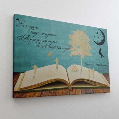 Quadro su tela con frase di Montessori decorazione