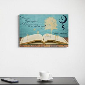 Quadro su tela con frase di Montessori decorazione da parete