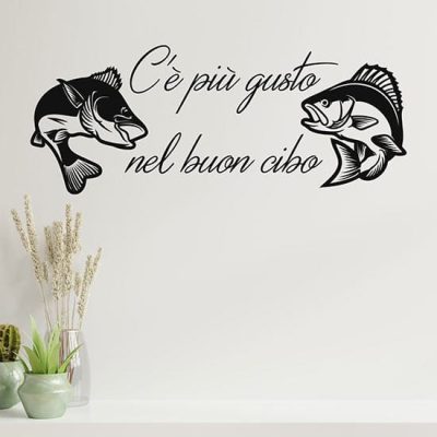 adesivi da parete con frase per pescheria