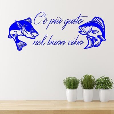 adesivi da parete con frase per pescheria wall stickers