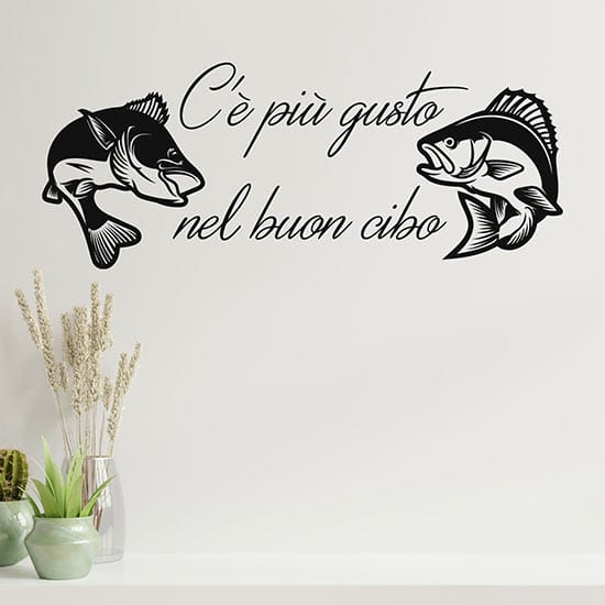 adesivi da parete con frase per pescheria