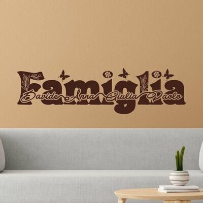 Adesivi personalizzati nomi famiglia da muro