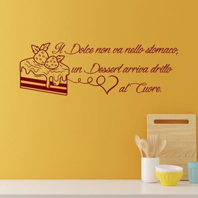 Decorazione adesiva per cucina con frase per pasticceria