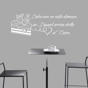 Decorazione adesiva per cucina con frase sui dolci