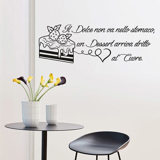 Decorazione adesiva per cucina con frase