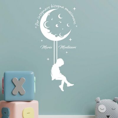 Frase Montessori adesiva da muro wall stickers