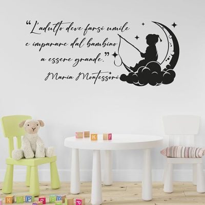 Frase Montessori adesiva da parete