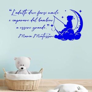 Frase Montessori adesiva da parete per bambini