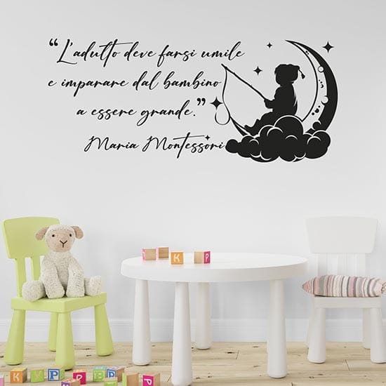 Frase Montessori adesiva da parete