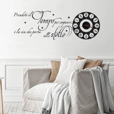 Orologio da parete di design con frase
